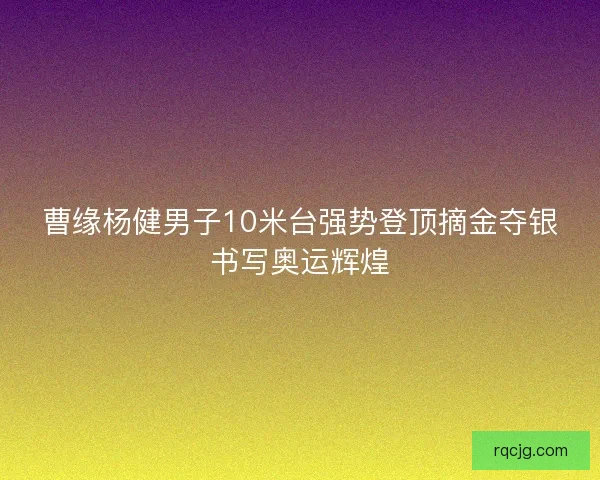 曹缘杨健男子10米台强势登顶摘金夺银书写奥运辉煌